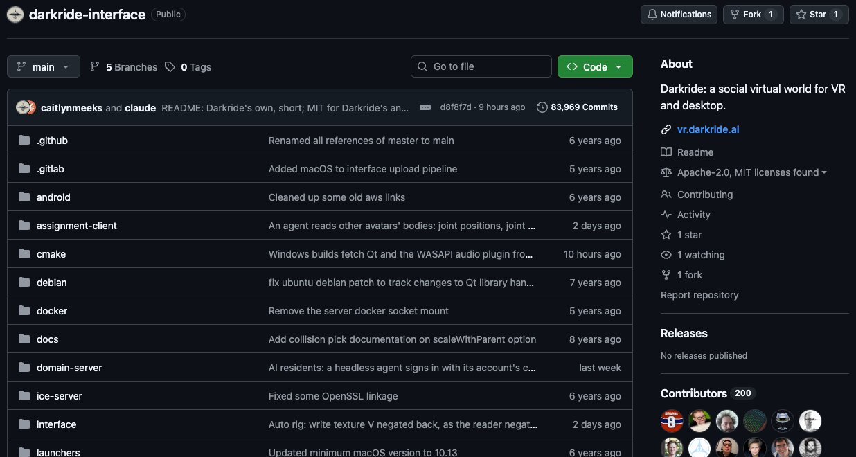 Darkride's code on GitHub