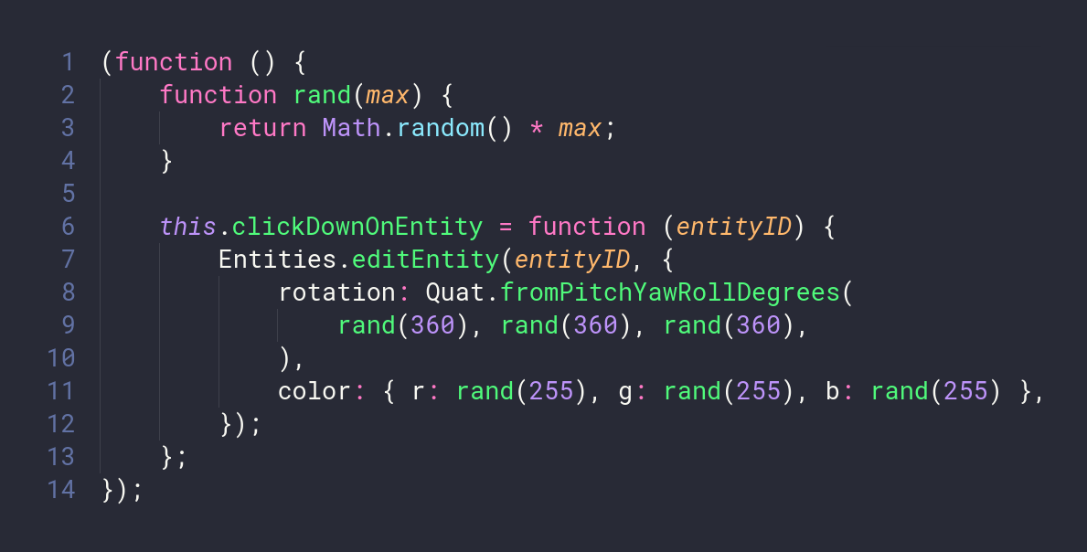 Scripting code sample